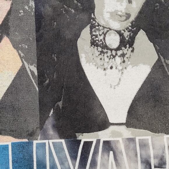 Aaliyah Cropped Shirt Womens Large 21x18 Black Pop - Picture 9 of 11